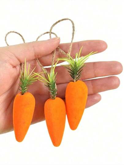 10/20 chiếc đồ trang trí hình củ cà rốt treo cho lễ Phục Sinh, đồ trang trí hình củ cà rốt bằng xốp, đồ trang trí rau củ nhân tạo cho nhà cửa, nhà bếp, tiệc tùng.