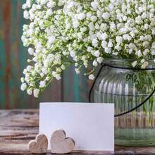 12 PIEZAS/24 PIEZAS Flores artificiales de Gypsophila, flores de Gypsophila falsas a granel, ramos de flores artificiales realistas para bodas, fiestas, decoración del hogar, decoración de habitaciones, decoración de dormitorios, decoración de baños - Blanco - Ver 7