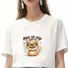 1pc/2pcs/3pcs Durable Long-Lasting Heat Transfer Stickers With Laughing Cat Design, For DIY On T-Shirts, Sweatshirts, Jeans, Hoodies, Backpacks, Jackets, Handbags, Pillows - L - View 6