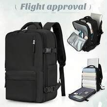 17-Inch Laptop Business Work Waterproof Backpack, Large Travel Backpack For Both Men And Women, Handbag, With Laptop Compartment, Suitable For Carry-On Luggage, Carry-On Luggage Box, Super Large Travel Backpack, Suitable For Business Trips, Travel Bag, Suitable For School, Suitable For Both Men And Women. - 黑色 - 查看 1