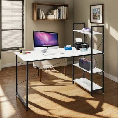 Escritorio Con Repisas Laterales Minimalista