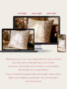 1 vỏ gối trang trí in họa tiết hoa, mềm mại và thoải mái, kiểu đóng mở dạng phong bì, phù hợp trang trí nhà cửa, ghế sofa, phòng ngủ, ký túc xá, có thể giặt máy (không bao gồm ruột gối) - Nhiều màu - Xem 7