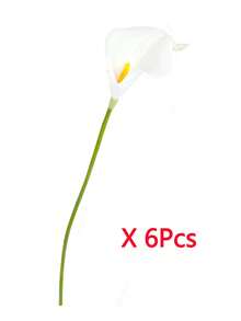 1/5/10件裝 白色馬蹄蘭人造花束，適合婚禮、新娘派對、祝福禮物、居家裝飾，仿真馬蹄蘭花 - 白色黃心 - 查看 10