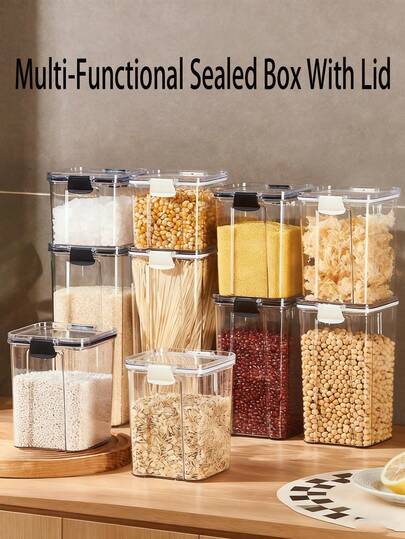 2 piezas (1 recipiente + 1 tapa) Contenedores de almacenamiento de alimentos apilables para refrigerador, con tapa y anillo de sellado, contenedores de almacenamiento de PET de alta transparencia, adecuados para la organización de la cocina, el gabinete y el refrigerador, a prueba de fugas, reutilizables, perfectos para almacenar frutas, verduras, carne y otros alimentos, caja de almacenamiento de refrigerador multifuncional.