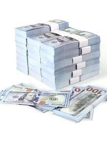 仿真100美元道具钞票，11.2厘米*4.6厘米规格；仿真100美元道具钞票，30*15毫米规格；仿真迷你100美元道具钞票，可用于节日折纸、派对氛围营造、情人节等场合；11.2厘米*4.6厘米花束纸道具钞票 - 彩色 - 查看 5