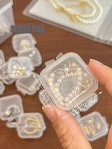 4个透明桌面收纳盒，翻盖设计，方便取用和整理，防尘旅行收纳盒，适用于化妆刷、餐具、美容工具（均码），化妆间装饰 - 彩色 - 查看 7