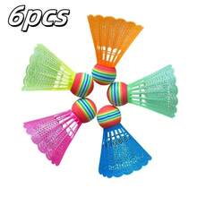 6 kolorowych, kreatywnych plastikowych lotek EVA Rainbow, do badmintona treningowego i rekreacyjnego, lekkich i łatwych do śledzenia, odpowiednich do uprawiania sportów halowych i zewnętrznych, kompletny zestaw do badmintona, profesjonalny badminton halowy, superelastyczny badminton (losowy kolor), odpowiedni do uprawiania sportów halowych i zewnętrznych, do gry na świeżym powietrzu, odpowiedni dla graczy o każdym poziomie zaawansowania, sprzęt do treningu sportowego | Zabawny design | Nylon, niezbędny sprzęt sportowy dla entuzjastów sportu, odpowiedni jako prezent na Walentynki i Dzień Ojca - Wielokolorowe - Zobacz 11