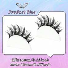 8对装 漫画风格 假睫毛 柔软自然 纤长 动漫风 纤细假睫毛 适用于日常妆容、延长妆容、角色扮演、派对等场合 可重复使用假睫毛 - 尖尾漫畫款 - 查看 7