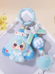 Novo Chaveiro Fofo Mini de Pelúcia e Plástico, Acessório de Moda Cartoon, Pingente de Bolsa, Adequado para Festa, Feriado, Pequeno Presente - Multicolorido - Visão 12