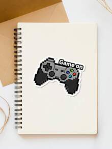 1pc GAME ON Stickers – Fun Decals For Game Consoles, Laptops, Water Bottles, And Notebooks To Personalize Your Everyday Essentials! - Black - View 2