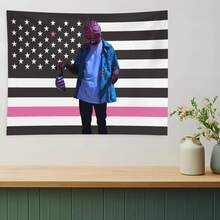 Tyler Music Album Cover The Creator Hip Hop Tapestry,Funny Polyester Tapestry Wall Hanging Art Poster Artistic Party Backdrop For College Dorm, Bedroom, Living Room, And Celebration Decorations - Black 1pc - View 5