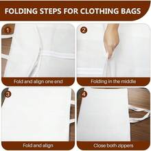 UNIQUEFORYOU 70-Inch Wedding Dress Garment Bag With Handles, Foldable Clothes Storage Bag With Pockets And Zipper, White, 180cm Long - Multicolor - View 7