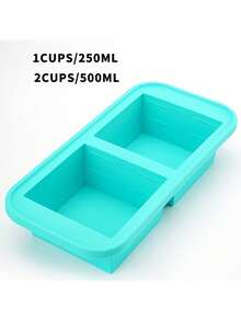 With Lid Silicone Freezing Mold Food Storage Box, Extra Large Silicone Ice Cube Tray, Food Preservation Box - Cadet Blue - View 4