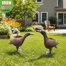 Estátua de Metal de Pato Estilo Vintage para Jardim Externo - Escultura de Jardim Artesanal para Primavera, Verão, Fazenda, Pátio, Quintal, Varanda e Decoração de Beira de Piscina - Presente Único para Dia das Mães, Casamento, Inauguração, Halloween e Natal - Animal - Visão 12