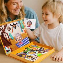 Caja temática 5 en 1: Rompecabezas magnético para niños | Juguete de viaje portátil | Juego de mesa familiar | Herramienta educativa preescolar | Bordes redondeados | Cultiva el enfoque y la coordinación mano-ojo, regalo de juguete exquisito - Rompecabezas - Ver 6