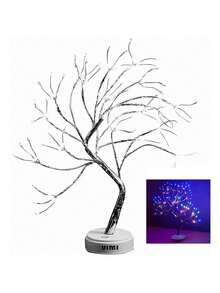 Lámpara De Noche Árbol Bonsái De 108 Luz Led Con Botón Táctil Decoración Interior y Mesa - Multicolor - Ver 3
