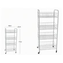 OISE ART STORE Carrello In Metallo Da Bagno Portaoggetti 4 Ripiani Porta Oggetti Con Ruote 52532 - - Multicolore - Visualizzare 3