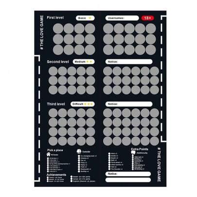 1 طقم ملصق للخدش بالأسود والذهبي للأزواج، هدية مثالية للأزواج، ديكور جداري للغرفة