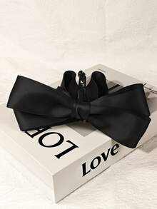 1pc Elegant Bow Hair Clip, Delicate Bowknot Hair Accessory With Sharp Hook Clasp, Suitable For Braids, Buns, Ponytails, Updos, Available In Solid Colors: Black, Red, White, Beige, Brown, Navy, Burgundy, Suitable For Formal And Casual Occasions, Fashionable And Versatile Bow Hair Clip, Hair Clip, Hair Accessory, Head Accessories, Hair Accessories For Women - Multicolor - View 8