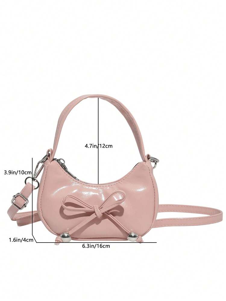 这款时尚流行的链条包手提包/蝴蝶结单肩包/斜挎包，饰有可爱甜美的蝴蝶结，采用PU材质，磁扣闭合，适合购物、参加派对、日常使用，可装耳机、纸巾等小物件。糖果色纯色链条斜挎包，是送礼佳品。 - 彩色 - 查看 11