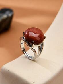 1pc Natural Crystal & Stone Open Ring, Suitable For Daily Wear By Men And Women - Multicolor - View 9
