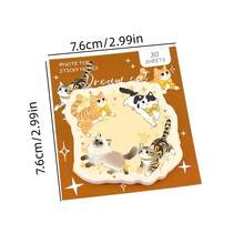 4 piezas Notas adhesivas de diario de gato y perro, bloc de notas con lindos dibujos animados de gatitos y cachorros, papelería creativa y de alta calidad para estudiantes - 4 piezas/al azar - Ver 5