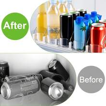 Automatic Can Dispenser For Refrigerator, Self-Pushing Fridge Drink Organizer With Spring Pusher, Adjustable Soda & Beer Can Holder For 12–25 Cans, 3–5 Rows Space-Saving Storage Rack - Transparent 5 Rows - View 5