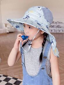 Mũ chống nắng mùa hè cho trẻ em, mũ tai bèo rộng vành thoáng khí bằng lưới, mũ choàng đi biển cho bé chống nắng. - mũ - Xem 8