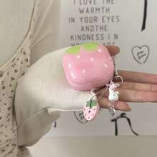 极简粉色草莓耳机盒，带草莓吊坠，兼容华为Freebuds 7i、新款Freebuds Clip 2、Freebuds SE3、Freebuds 5i、Pro 3，可爱韩版耳机盒 - 粉色 - 查看 11