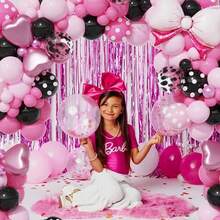 143件粉色老鼠气球拱门套装，适用于动物主题派对、毕业典礼、新年、婚礼、生日装饰 - 粉色 - 查看 4