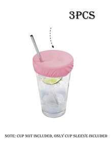 可重复使用的涤纶饮料套,带吸管孔,保护派对饮品,弹性鸡尾酒杯套,无需用电 - 彩色 - 查看 16