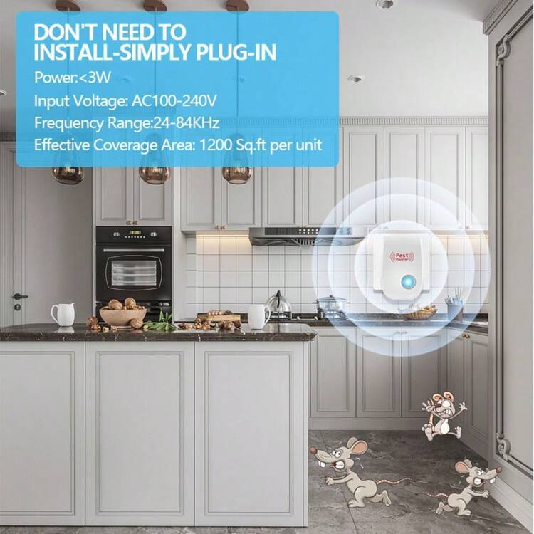 4pcs 2026 New Version Soundwave Technology Pest Control Device - Effective Indoor Pest Control Suitable For Homes, Kitchens, Offices, Hotels, And Warehouses - Eliminates Fleas, Insects, Mosquitoes, Mice, Lizards, Spiders, Ants, Cockroaches - Xem 7