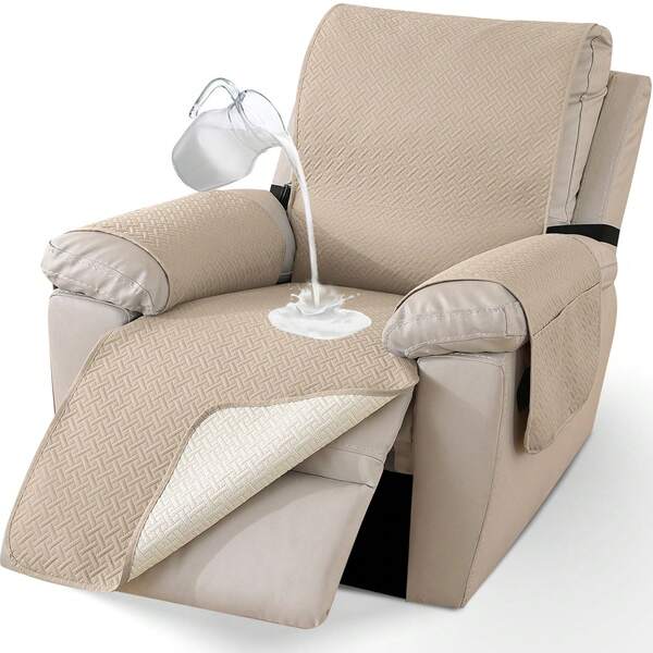 YSTYLE Large 1-Seater Relaxing Reclining Chair Cover, Waterproof Electric Reclining Chair Cover, Universal Armchair Cover, Armchair Cover With Side Pockets