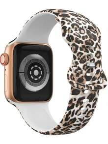 1pc Unisex Silicone Leopard Print Sports Watch Band, Compatible With Apple Watch 38mm 40mm 41mm 42mm 44mm 45mm 46mm 49mm, Comfortable & Breathable, Suitable For Apple Watch Series 11 10 9 8 7 SE3 6 5 4 3 2 1 Ultra 3/2/1, Suitable For Daily Wear And Fitness, Smart Watch Band Accessory, Great Gift For Men, Women And Friends, Casual Sports Watch Band, Compatible With Apple Watch, Watch Band Replacement - Multicolor - View 2