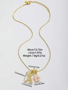 1件优雅立方氧化锆皇冠字母花卉吊坠项链，简约个性化名字项链，时尚礼物，适合送给女友、妈妈、家人、朋友、女儿，适合周年纪念日、情人节、母亲节、生日、日常佩戴、婚礼、毕业典礼等场合。 - 彩色 - 查看 5