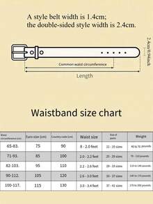 1.4 Cm Wide New Women's Belt With Korean Simple Design And Gold "H" Shaped Cross Buckle - Multicolor - View 3