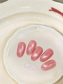 10毫升情人节甜蜜告白粉色猫眼凝胶指甲油，流行透明丝滑粉色磁性粉猫眼美甲，裸粉色猫眼美甲用品 - 彩色 - 查看 9