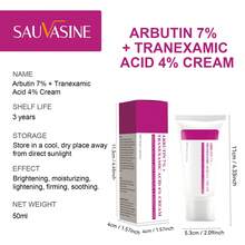 3支装熊果苷7%+氨甲环酸4%乳膏，含70,000ppm熊果苷、40,000ppm氨甲环酸、烟酰胺、谷胱甘肽，可淡化黑斑、雀斑、瑕疵和色素沉着，50毫升 - 透明*3 - 查看 10