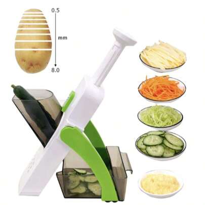 Multi-Functional Safety Vegetable Cutter, Household Potato Shredder, Vegetable Slicer/Dicer, Vertical Safety Vegetable Cutter, Food Shredder, Fruit Slicer, French Fry Slicer, Kitchen Accessory, Small Household Tool.