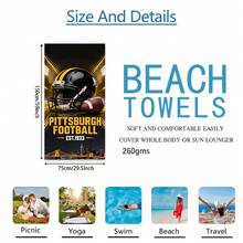 1pc Pittsburgh Football Helmet Design Beach Towel, Super Soft Microfiber Extra Large Beach Blanket, Super Absorbent Bath Towel, Suitable For Travel, Pool, Diving, Surfing, Yoga, Camping, Available In Multiple Sizes, Beach Accessories For Beach, Pool, Travel, Camping, Yoga Bathroom Decor - A - View 12