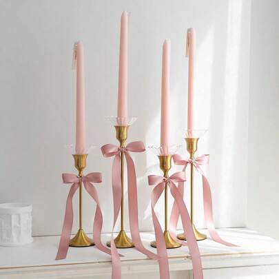 2pcs Pink Spiral/Gear/Stem/Cone Design Soy Wax Scented Candles, Smokeless, Suitable For Ambiance, Home Decor, Party And Tabletop Decoration (Candle Holders Not Included)