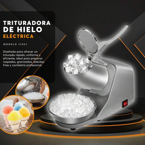 Trituradora de Hielo Eléctrica 500W con Cuchillas de Acero Inoxidable Adir 17021