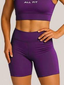 BLACKOUT POLYAMIDE TANK TOP AND SHORTS SET WITH POCKET - Morado - Ver 4