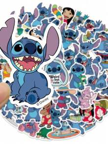 100 miếng dán chống thấm nước hình Stitch hoạt hình dùng cho máy tính xách tay, ốp điện thoại, sổ tay, album ảnh, nhật ký, sổ kế hoạch, đồ dùng học tập. - Hình dán Stitch - Xem 5