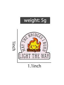 1Pc May The Bridges I Burn Light The Way Enamel Pins Campfire Brooches Lapel Badges Cute Cartoon Jewelry Gift For Friends - Multicolor - View 11