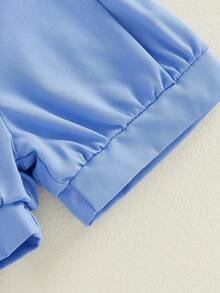 2Pcs Mamas Boy Baby Clothes Summer Outfits Short Sleeve Bowtie Romper And Suspender Shorts Set Mother's Day Valentines Gentleman Outfit - Blue - View 9