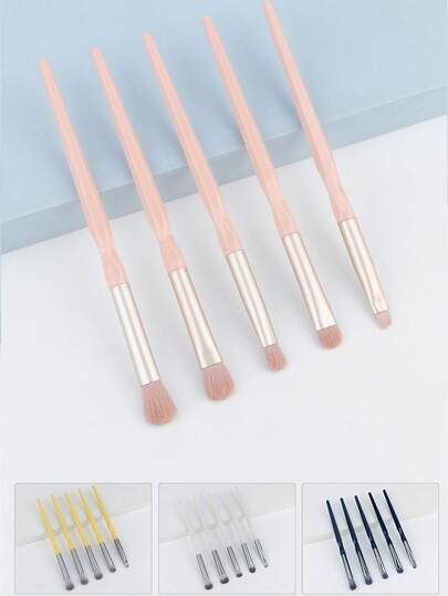 5 Pcs Angled Eyeshadow Brush, Blending Brush, Eyebrow Brush, Multi-Functional Eye Makeup Brush Tool