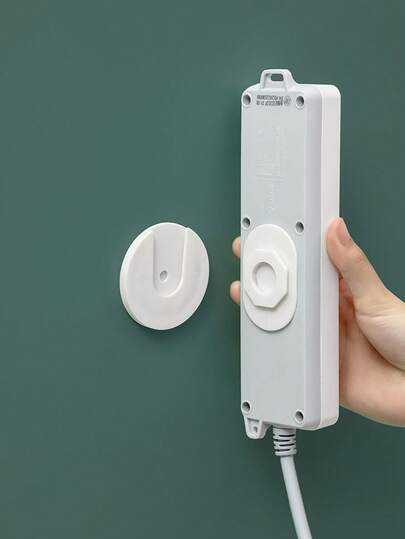 1/5/10pcs Wall Mounted Plug Hook Holder - Self-Adhesive Plug-In Socket Bracket, No Drilling Required, Removable & Reusable, Space-Saving Switch Panel Organizer, Suitable For Kitchen And Bathroom, White Plastic Outlet Cover Fits Most Power Sockets