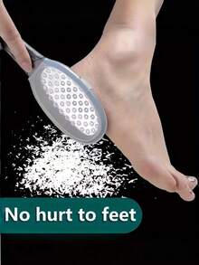 1pc Professional Stainless Steel Foot Scrubber - Splash-Proof Design, Durable Anti-Rust Handle, Essential Tool For Home SPA, Pedicure And Foot Care, Dual Coarse And Fine Sanding, Ergonomic Grip, Suitable As Graduation, Thanksgiving, Christmas Gift - Black - View 9