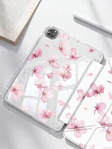 Cherry Blossoms Pattern Tablet Case Compatible With IPad Air 11-Inch M3 2025 / M2 2024, IPad Air 5th Generation 2022 , IPad (A16) 11 Inch 11th Generation 2025,Compatible With Samsung Galaxy Tab,Kindle Paperwhite 12th Gen 2024, Clear Back ,Fashion Pattern Protective Case,Autlueomatic Sleep And Wake-Up Function, Airbag Protection, Suitable For Gifts And Office Use - Multicolor - View 4